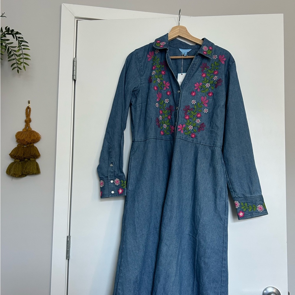 SOLD: NWT Draper James Cecilia Embroidered shirt dress - Picture 1 of 8